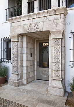 Ancient renaissance limestone entryway reclaimed from Italy Circa 1600's